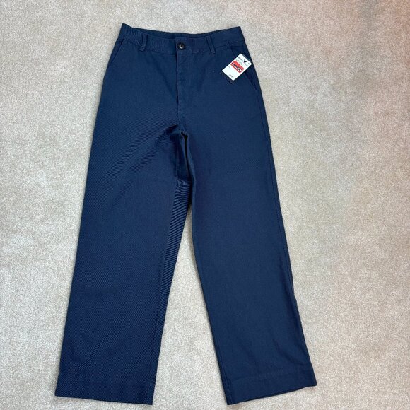 Melrose & Market Slate Blue Cotton Twill Flat Front Straight Leg Pants Sz 2 New - Picture 1 of 7